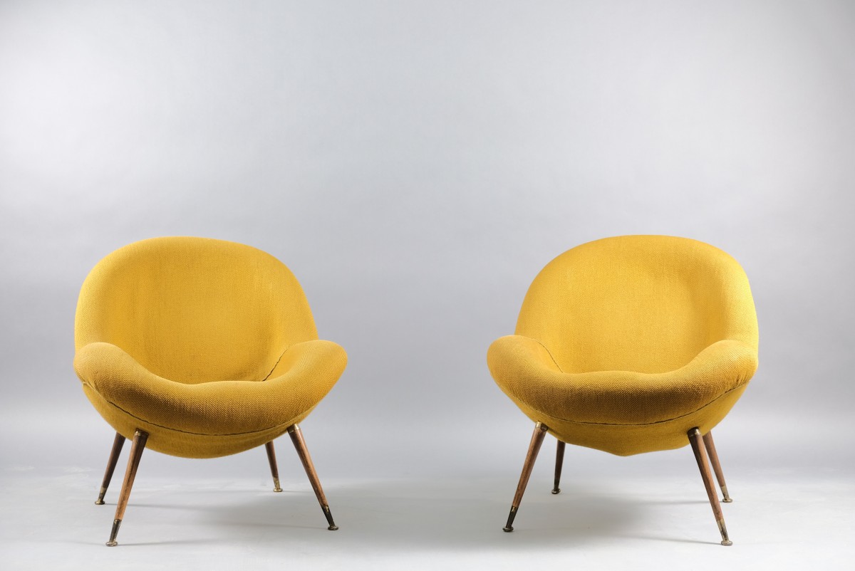 Mid-Century Lounge Chairs by Fritz Neth for Correcta, 1950s, Set of 2